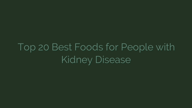 Top 20 Best Foods for People with Kidney Disease