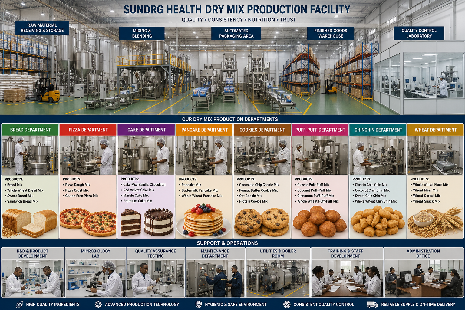 Sundrg Health dry mix facility layout