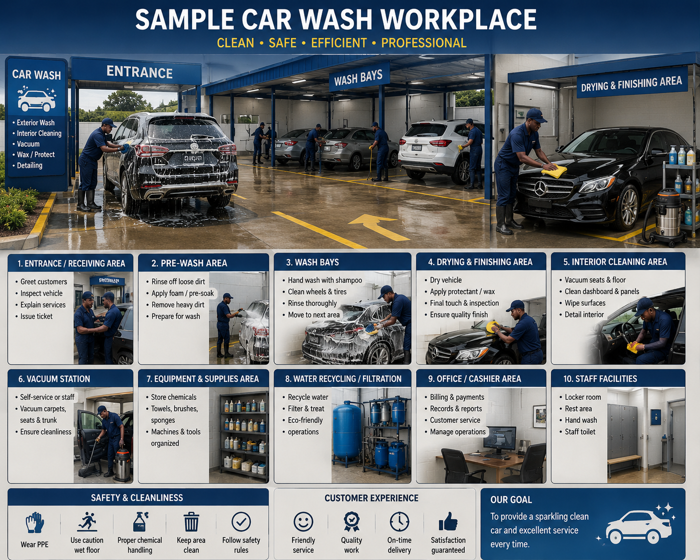 Car wash facility infographic guide