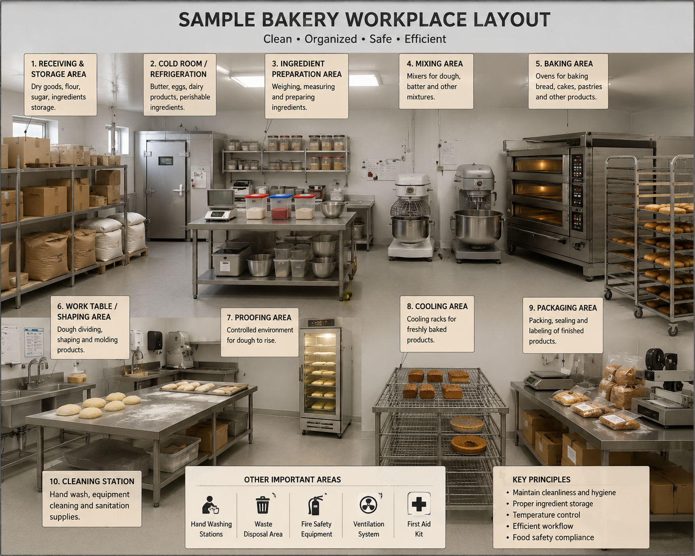 Sample bakery workplace layout diagram