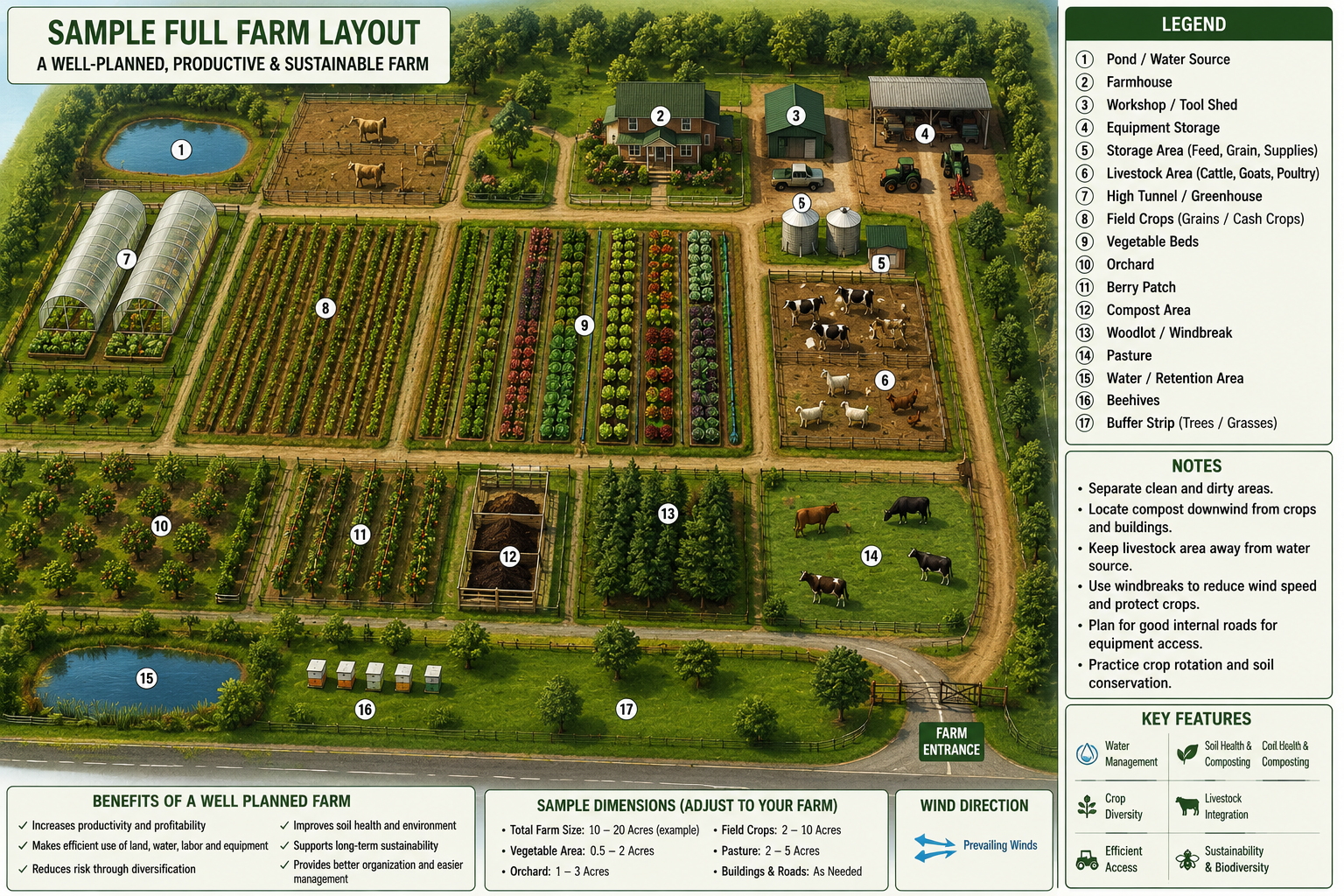 Farm layout and design infographic