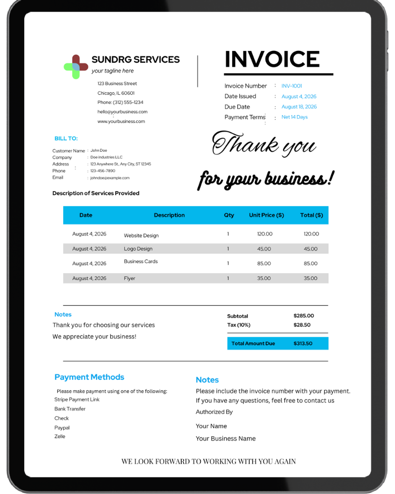 Business Invoice Template
