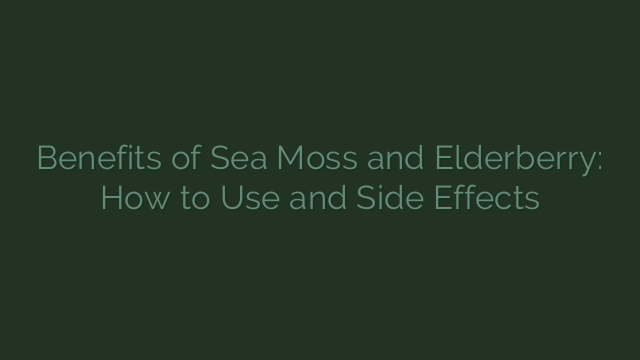 Benefits of Sea Moss and Elderberry: How to Use and Side Effects